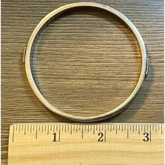 Authentic COACH Gold Tone Enamel Signature C Logo Bangle Bracelet Ivory 7” EUC - Picture 7 of 10